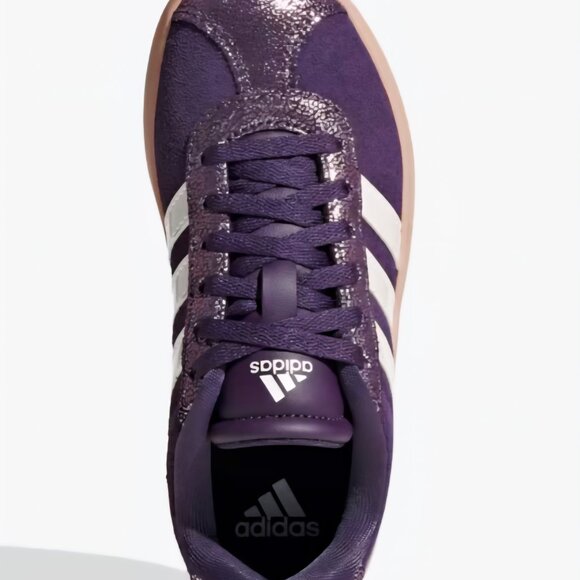 Adidas "VL COURT 3.0" Kids Sneakers- Aurora Plum/ZeroMetallic/Pink Gum- Size 4 - Picture 12 of 13